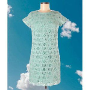 Ann Taylor LOFT Seafoam Lace Shift Dress M